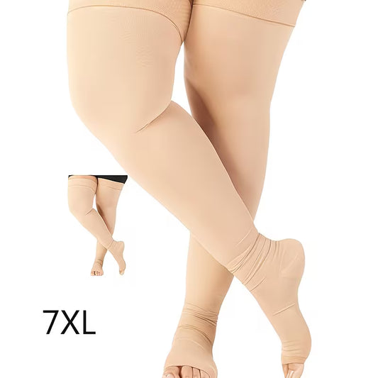 Lipedema Open Toe Compression Stockings 20–30 mmHg