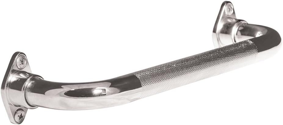 Chrome Knurled Grab Bar with Rotating Flange