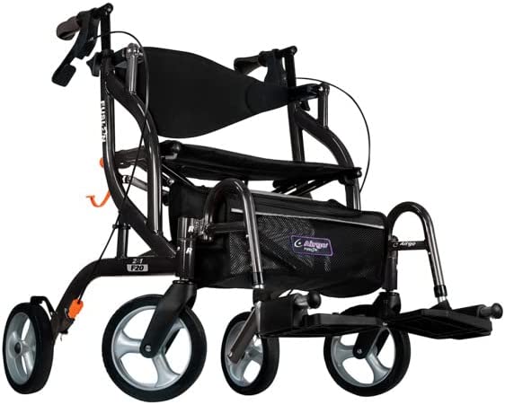 Drive Airgo Fusion Rollator Transport Chair, 300Lb Cap