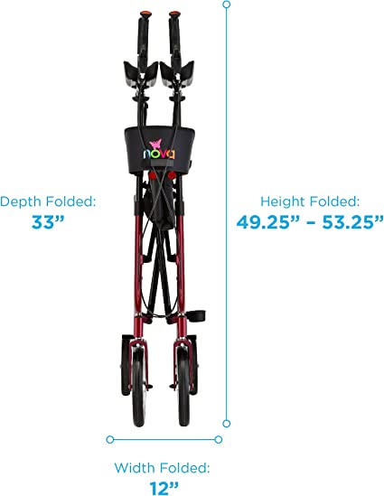 Nova PHOENIX RISE UP Rollator, 10" (Front) | 8"(Rear) Wheels, 300 lbs,