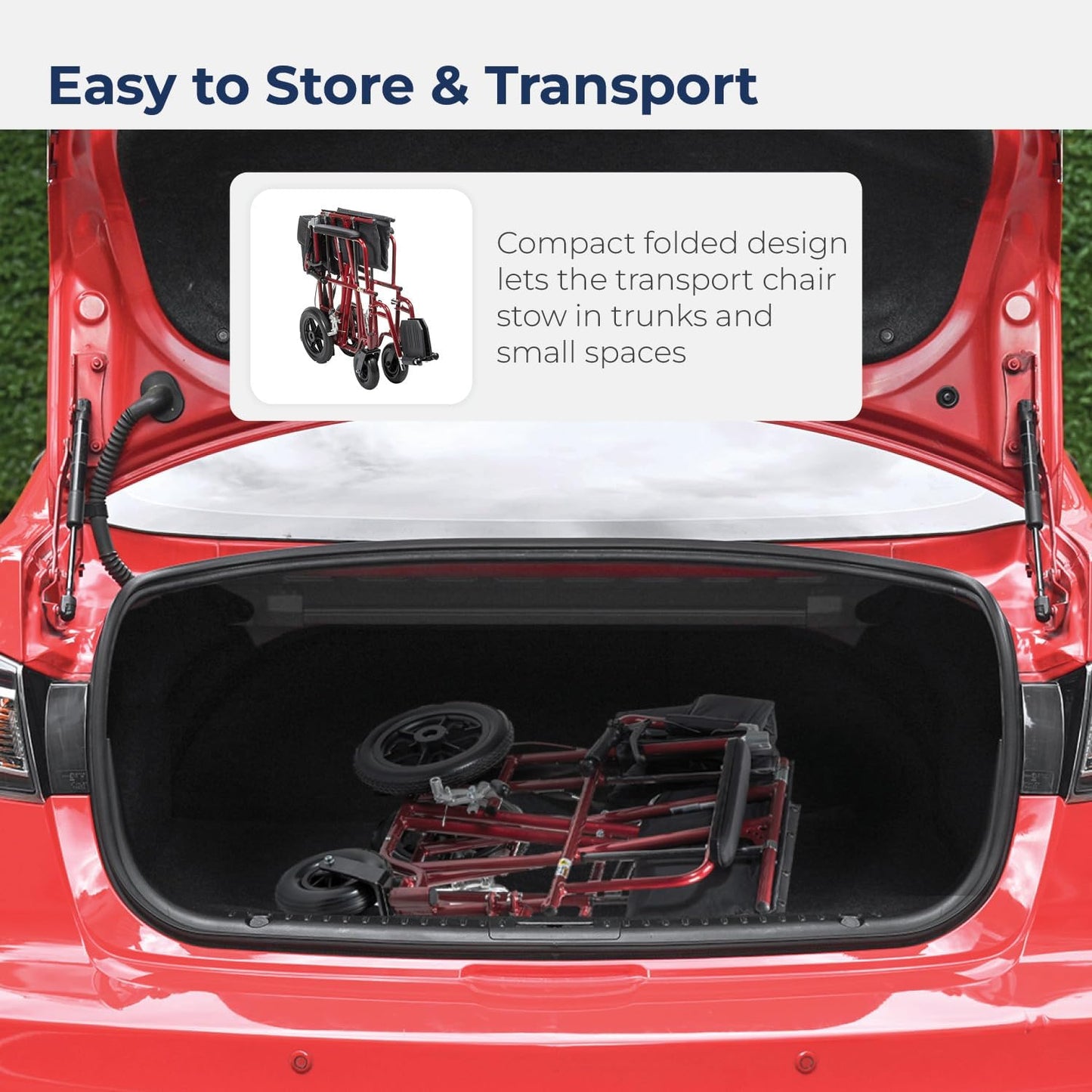 22" Bariatric Aluminum Transport Chair