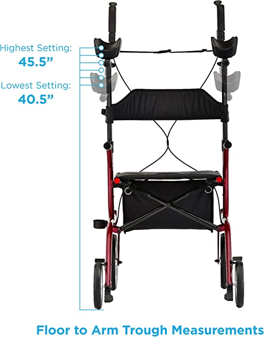 Nova PHOENIX RISE UP Rollator, 10" (Front) | 8"(Rear) Wheels, 300 lbs,