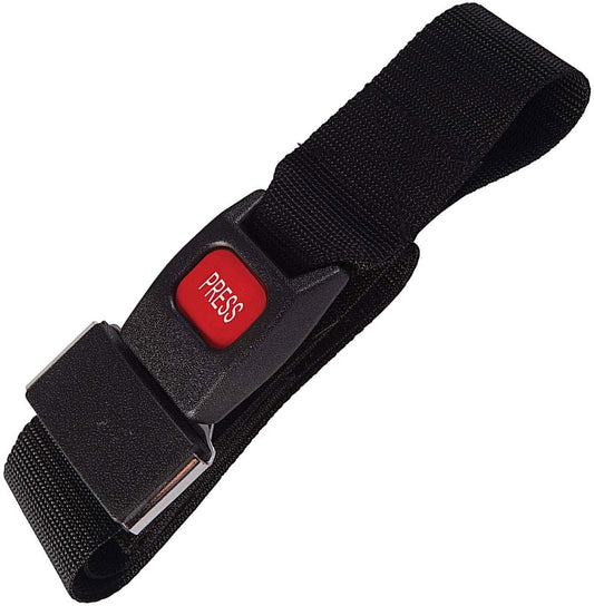 Wheelchair Seat Belt and Safety Harness, 45 Inches long and 1.75 Inches Thick, Adjusts to 41 Inches, Black (Pack of 1)