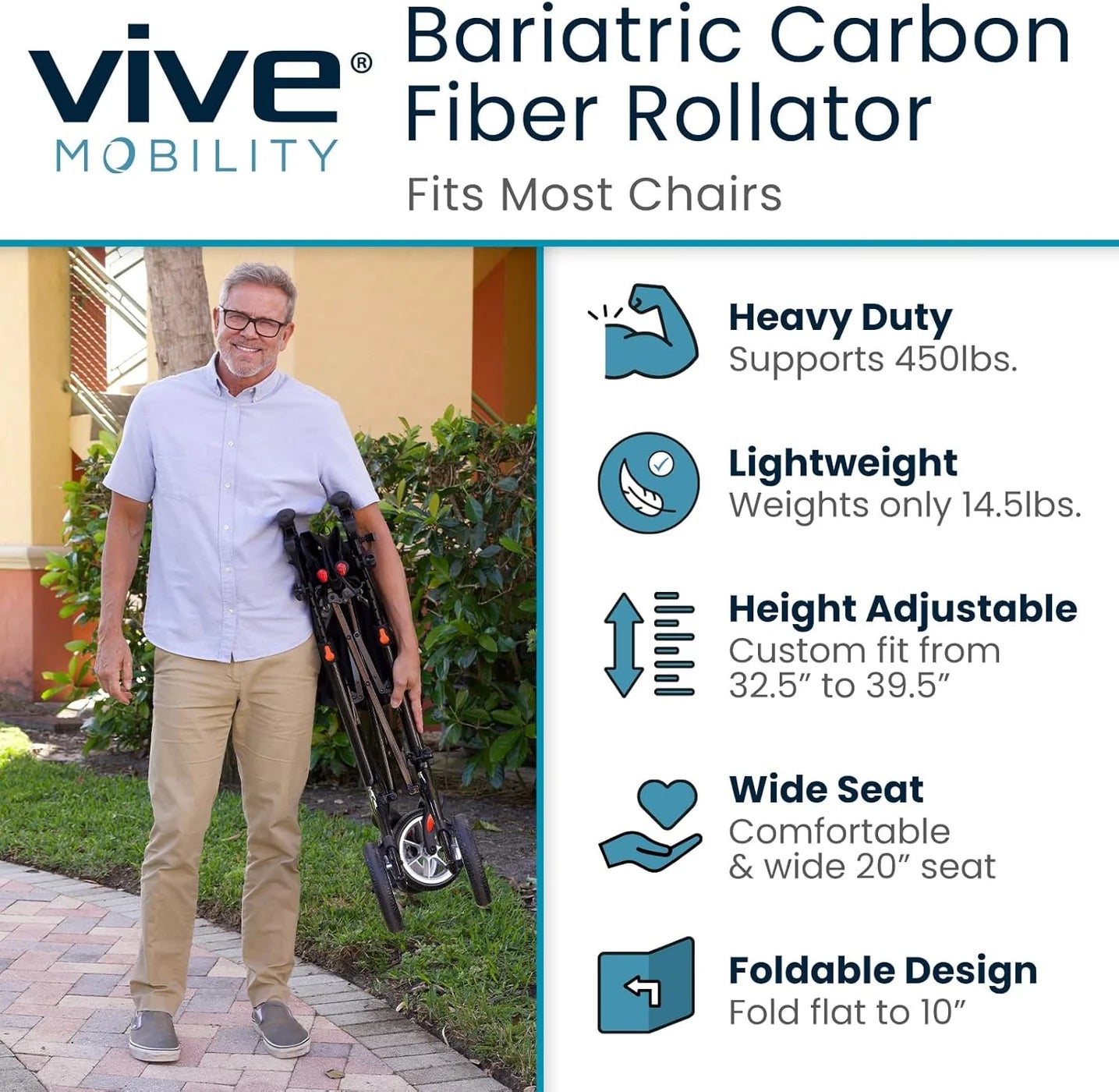 Bariatric Carbon Fiber Rollator