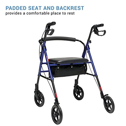 Graham-Field Set n' Go Wide Height Adjustable Rollator, 8", 350 lbs.