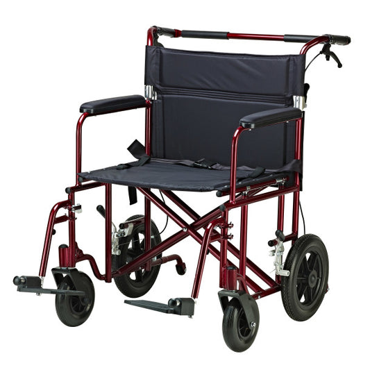 22" Bariatric Aluminum Transport Chair