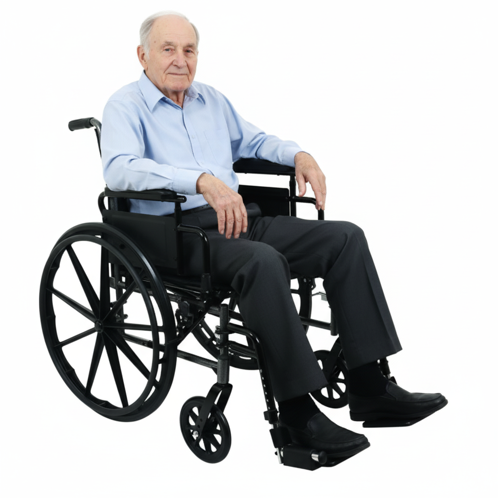 Deluxe Lightweight Wheelchair with Flip Back Desk Arms with Foot Rest