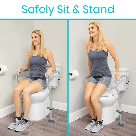Adjustable Toilet Safety Rails, to Floor
