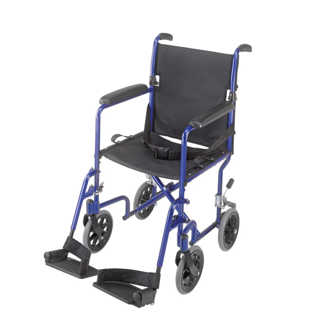 19" Transport Companion Wheelchair Aluminum - Blue