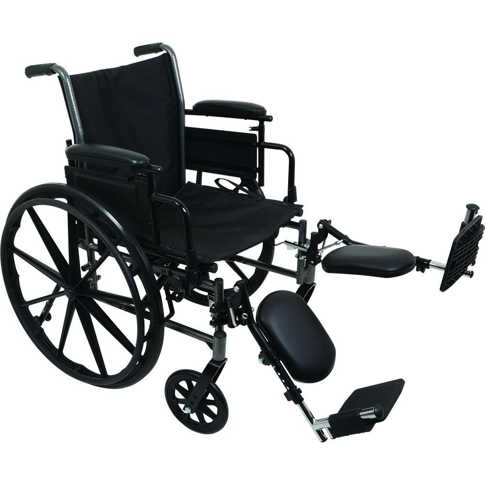 Deluxe Lightweight Wheelchair with Flip Back Desk Arms 16"wide x 18"deep with Foot Rest