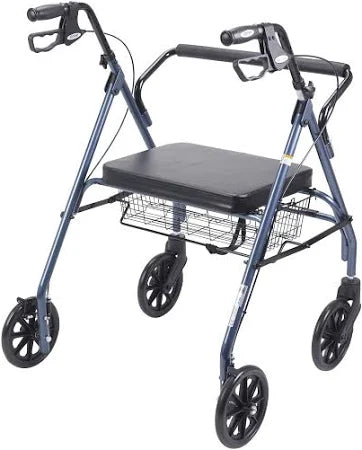 Bariatric Rollator Walker Blue - 400lb weight capacity