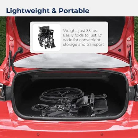 Lightweight Wheelchair with 300 lb Weight Capacity