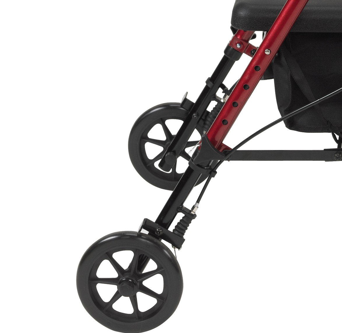 Rollator Walker With Seat, Brakes, 8” wheels - Red