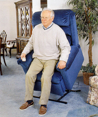 Lift chair helping a man stand up