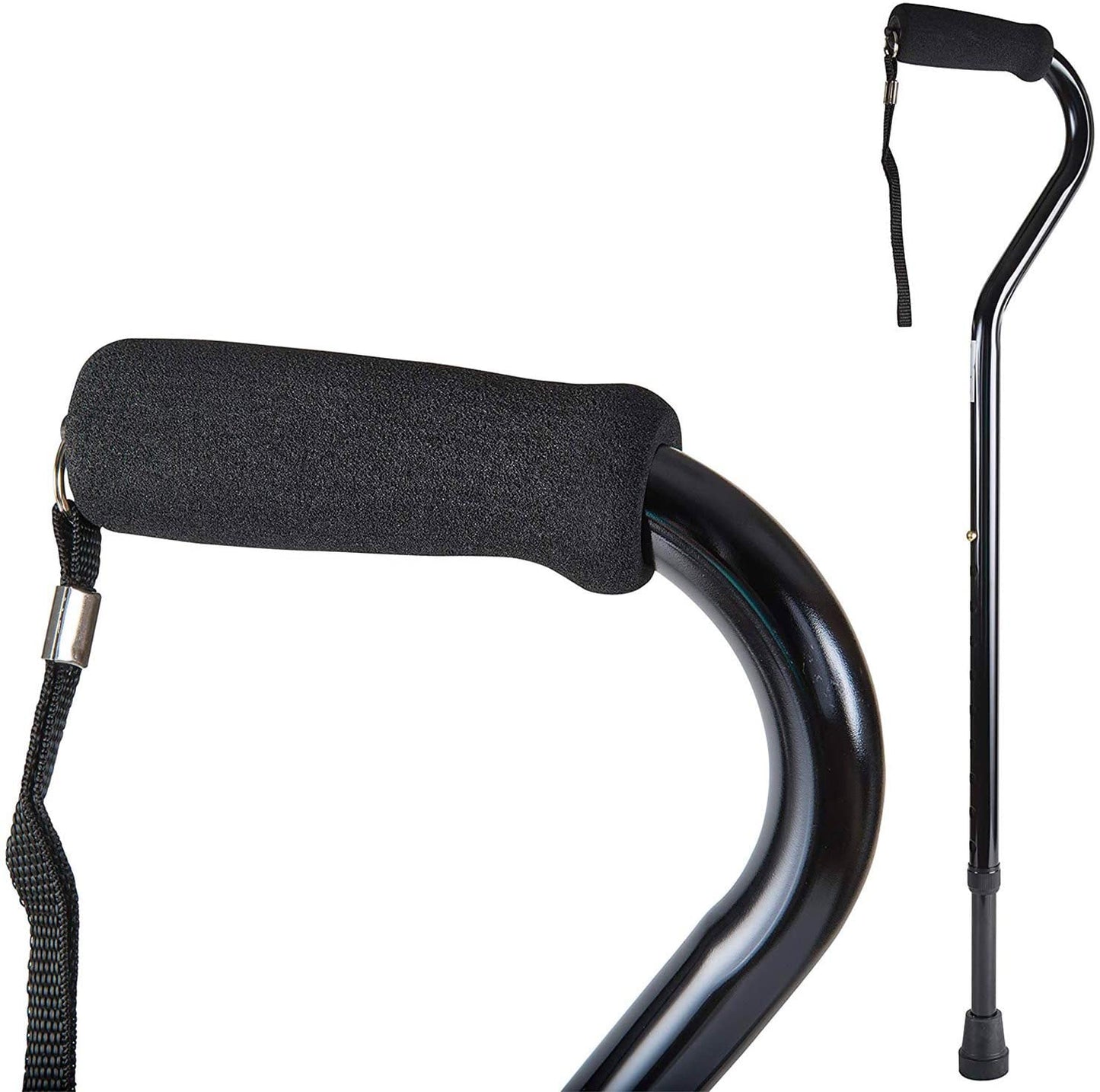 Cane Straight Aluminum Offset - Black
