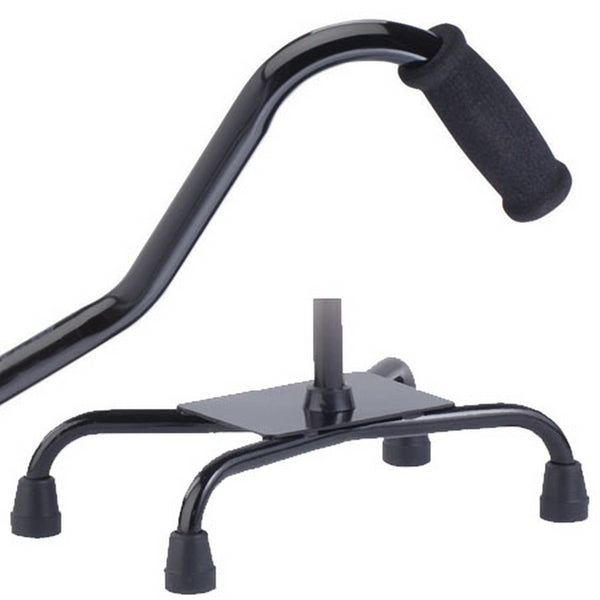 Large Base Quad Cane - Black