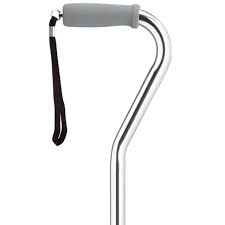 Aluminum Offset Cane - Silver