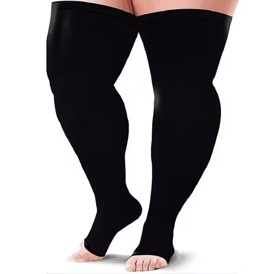 Lipedema Open Toe Compression Stockings 20–30 mmHg