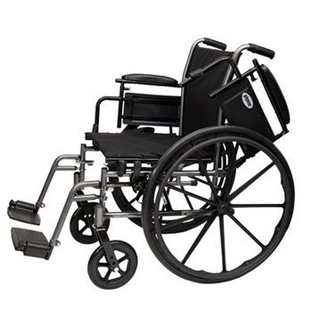 Deluxe Lightweight Wheelchair with Flip Back Desk Arms 20"wide x 18"deep with Foot Rest