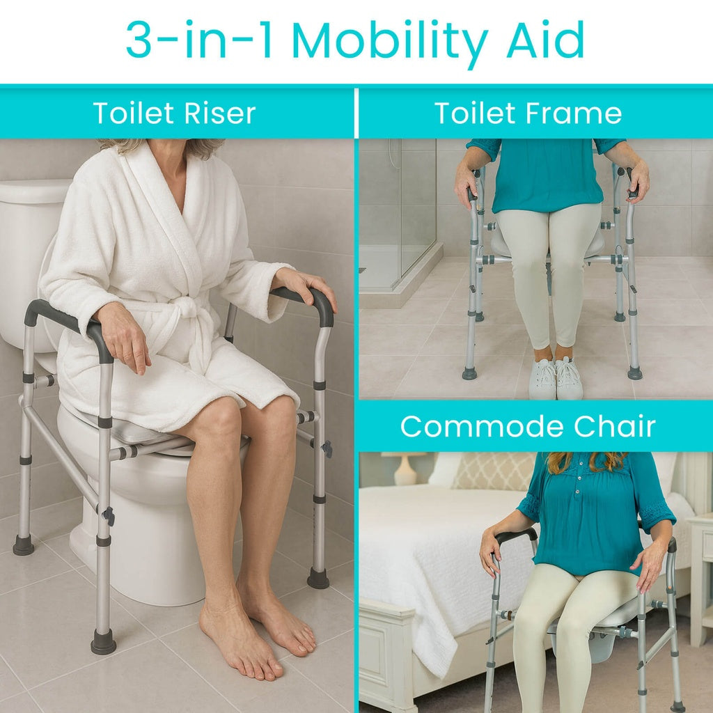 3-in-1 Padded Bedside Commode