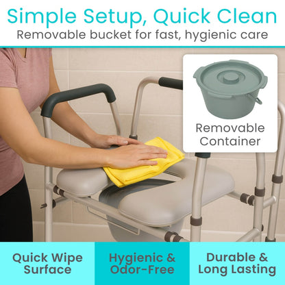 3 in 1 Padded Commode
