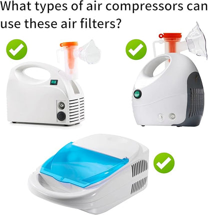 48 Nebulizer Filter Replacement Air Filter Sponge Compressor System Accessories-White