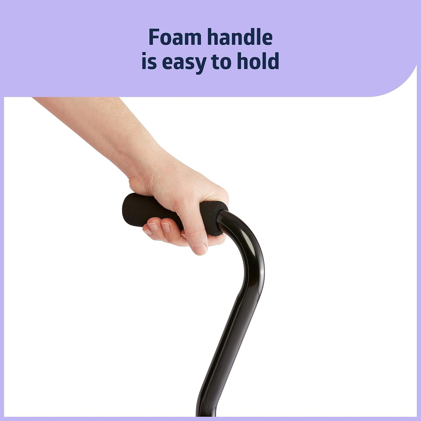 Large Base Quad Cane - Black