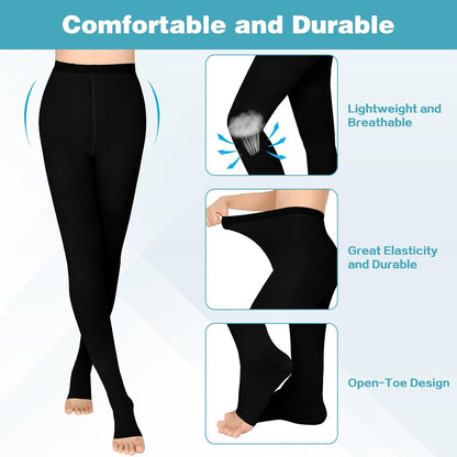 Open Toe Graduated Compression Stockings 20–30 mmHg