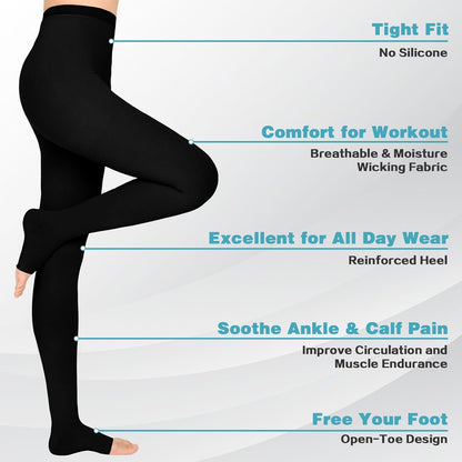 Open Toe Graduated Compression Stockings 20–30 mmHg