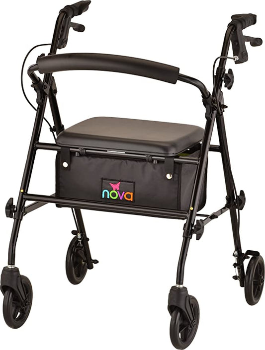 Nova Rollator, 8", Std, Journey, Adj. Seat, 300Lb