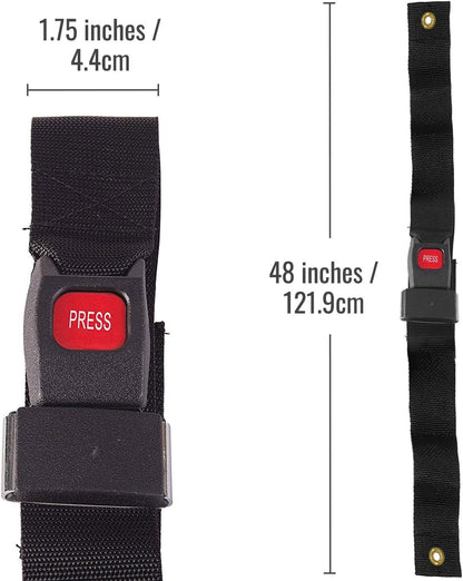 Wheelchair Seat Belt and Safety Harness, 45 Inches long and 1.75 Inches Thick, Adjusts to 41 Inches, Black (Pack of 1)