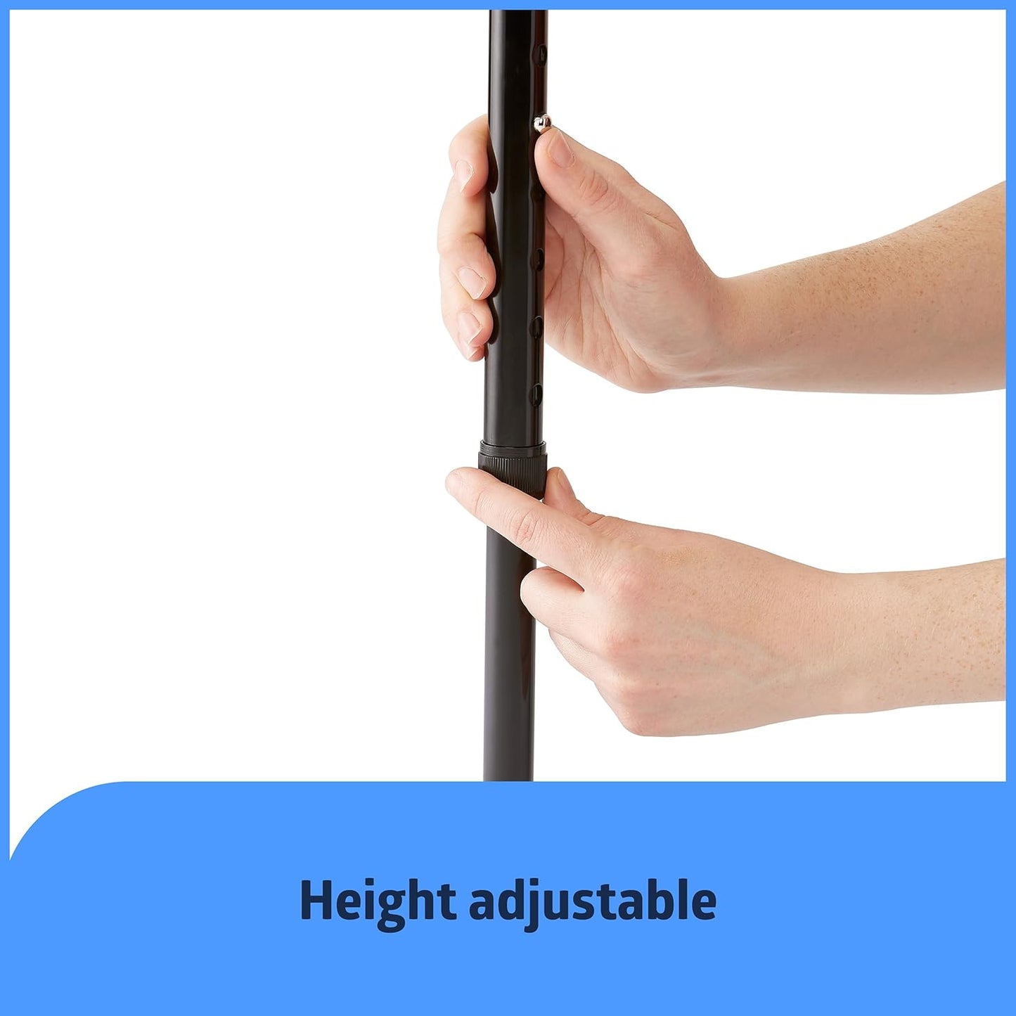 Large Base Quad Cane - Black