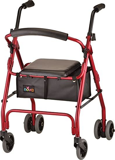 Nova Cruiser Classic Rollator, 6in, Red, 250lb