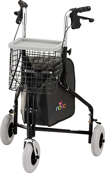 Nova Traveling 3-Wheel Rollator, 8" Wheels, 250 lbs