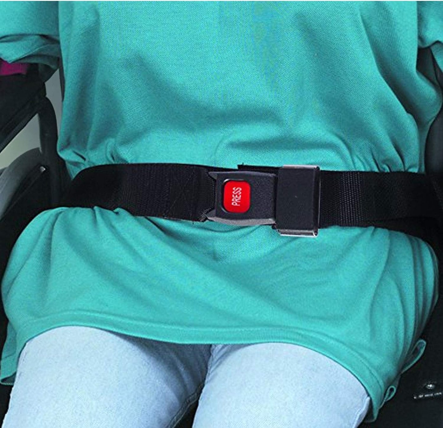 Wheelchair Seat Belt and Safety Harness, 45 Inches long and 1.75 Inches Thick, Adjusts to 41 Inches, Black (Pack of 1)