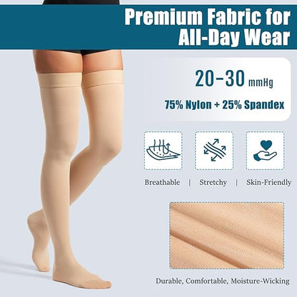 Lipedema Close Toe Compression Stockings 20–30 mmHg