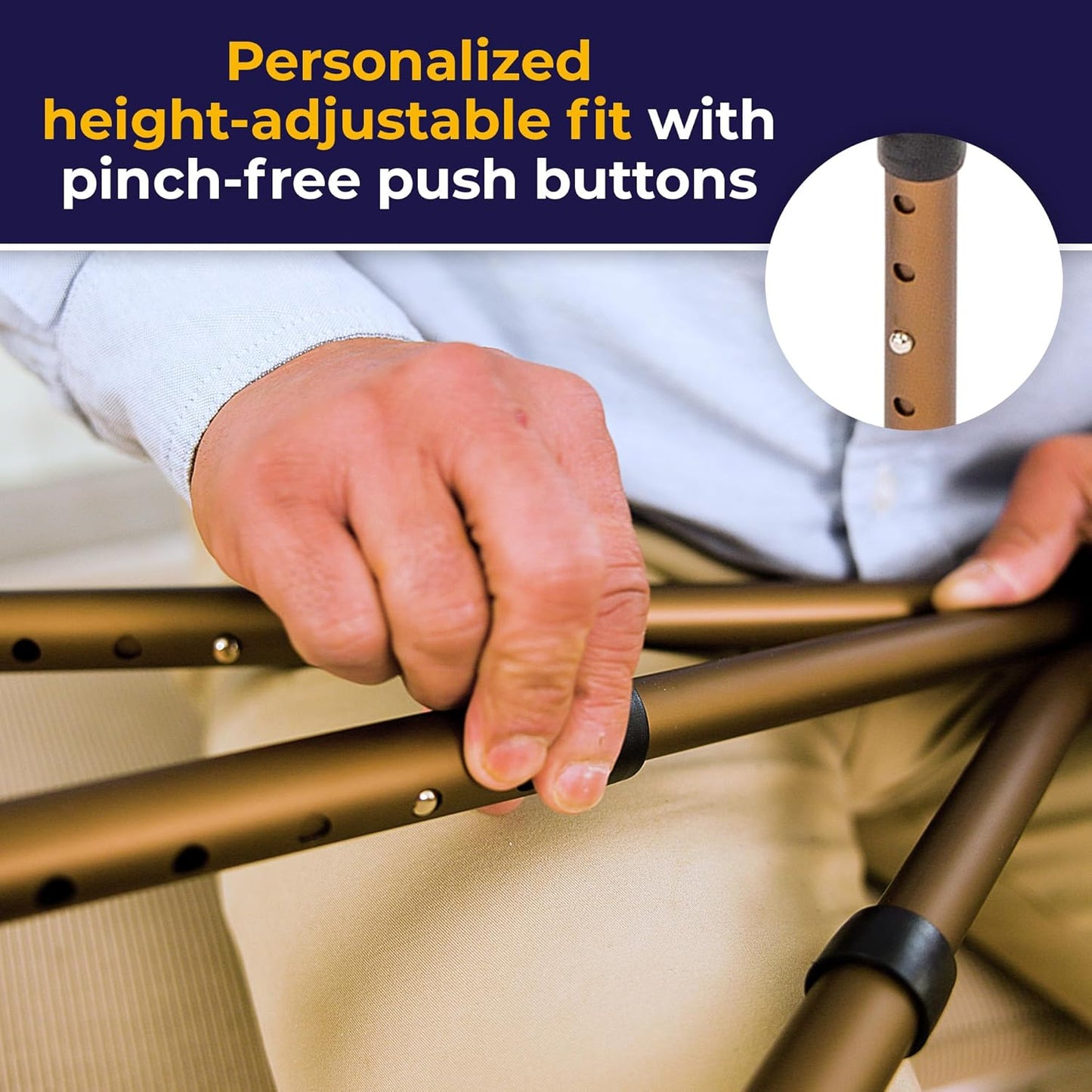Medical Adjustable Lightweight Folding Cane with Seat
