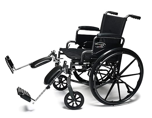 Deluxe Lightweight Wheelchair with Flip Back Desk Arms-20x18 With Elevating Legrests