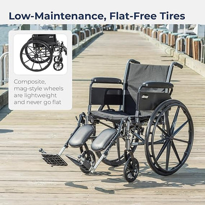 Deluxe Lightweight Wheelchair with Flip Back Desk Arms-20x20 With Elevating Legrests