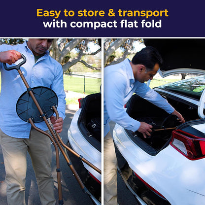 Medical Adjustable Lightweight Folding Cane with Seat
