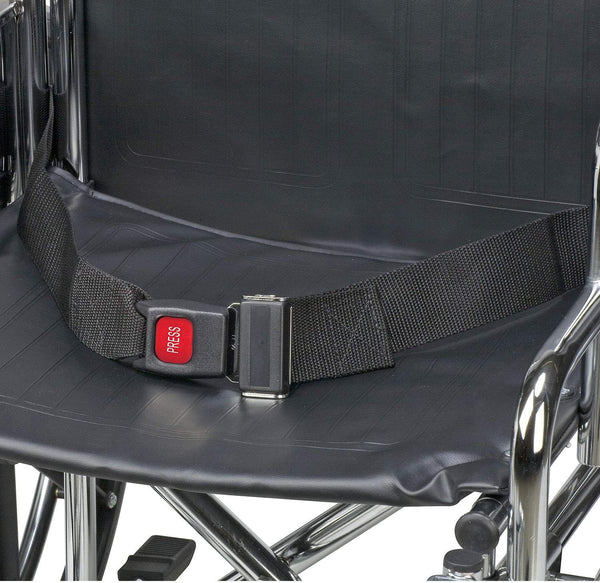 Wheelchair Seat Belt and Safety Harness, 45 Inches long and 1.75 Inches Thick, Adjusts to 41 Inches, Black (Pack of 1)