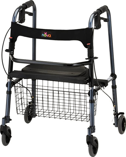 Nova Cruiser De-Light Folding Rollator, 250lb