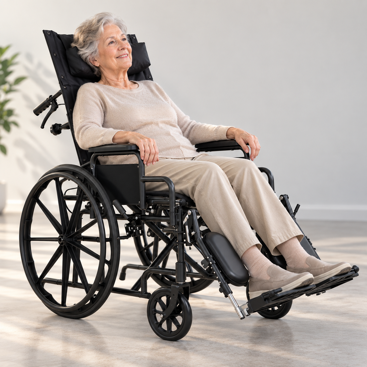 Reclining Wheelchair With Headrest