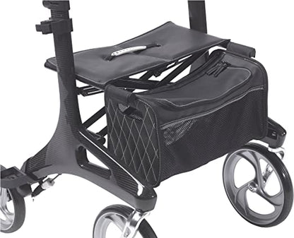 Drive Rollator, 10", Black Carbon Fiber, Nitro Elite, 300Lb Cap, Handle 33.25"- 38.2", Wheighs 12 Lbs