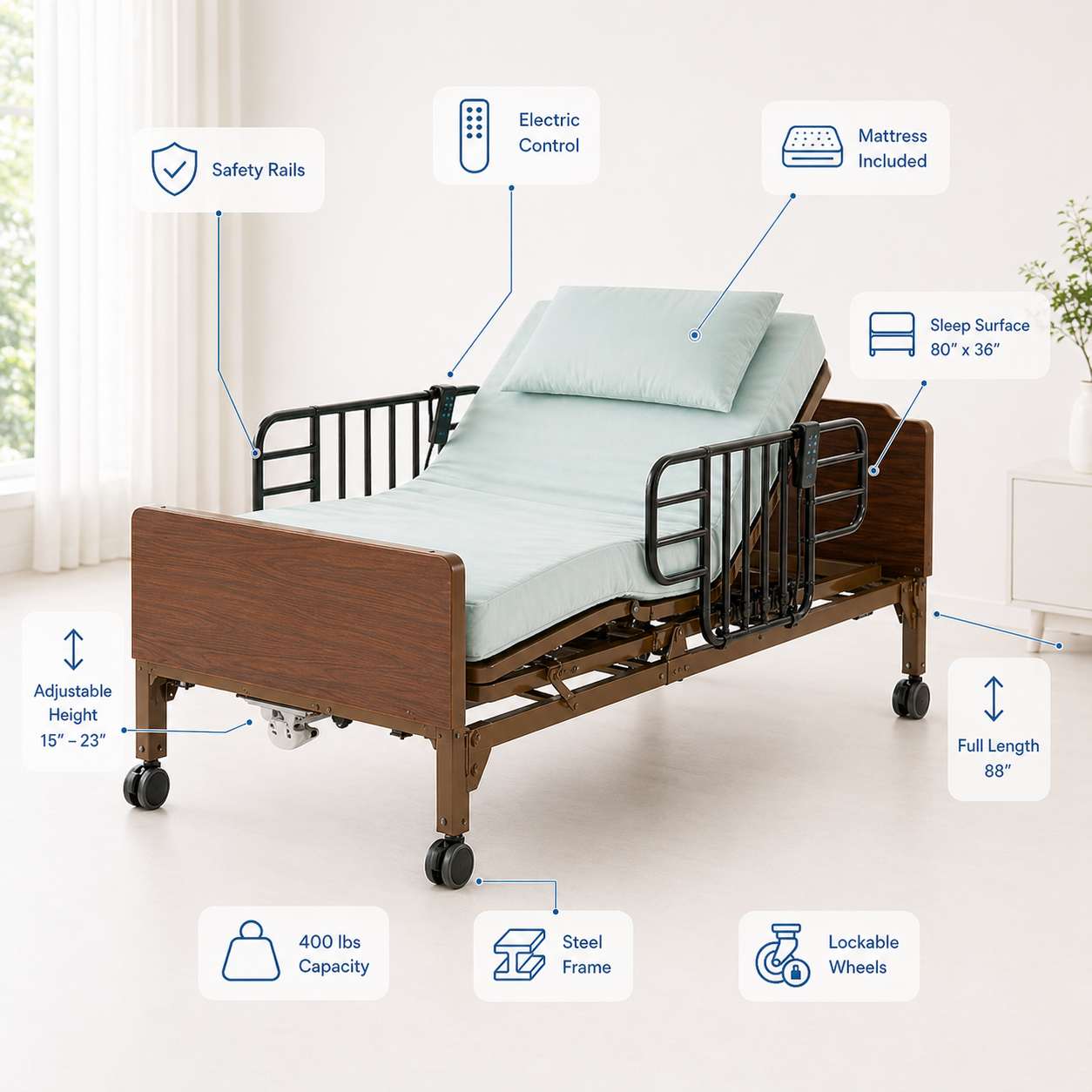 Full Electric Hospital Bed Rental