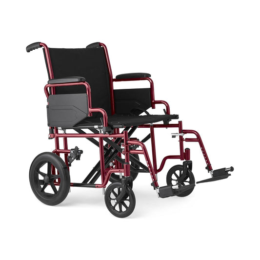 22" Bariatric Aluminum Transport Chair