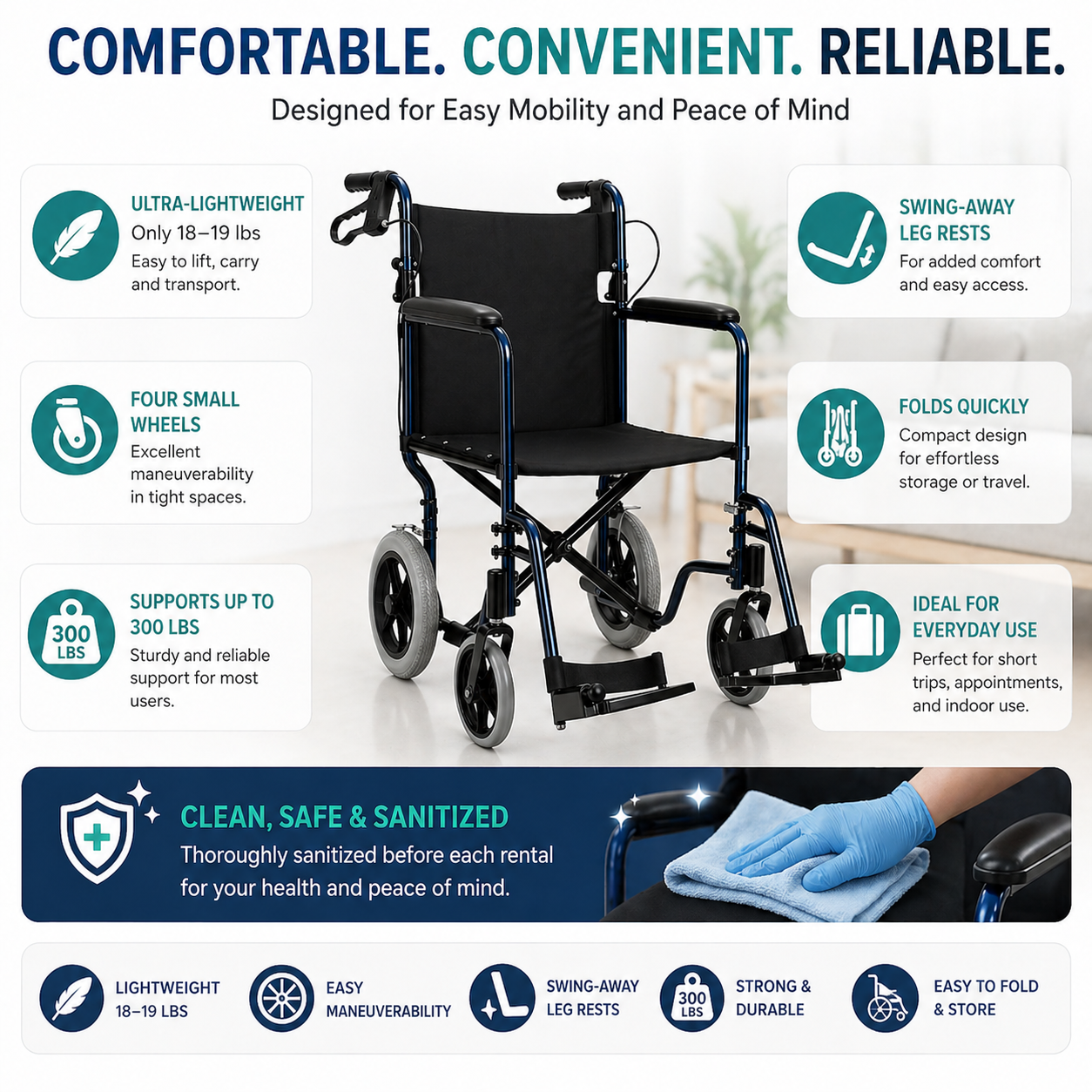 Transport Chair / Companion Chair  Rental