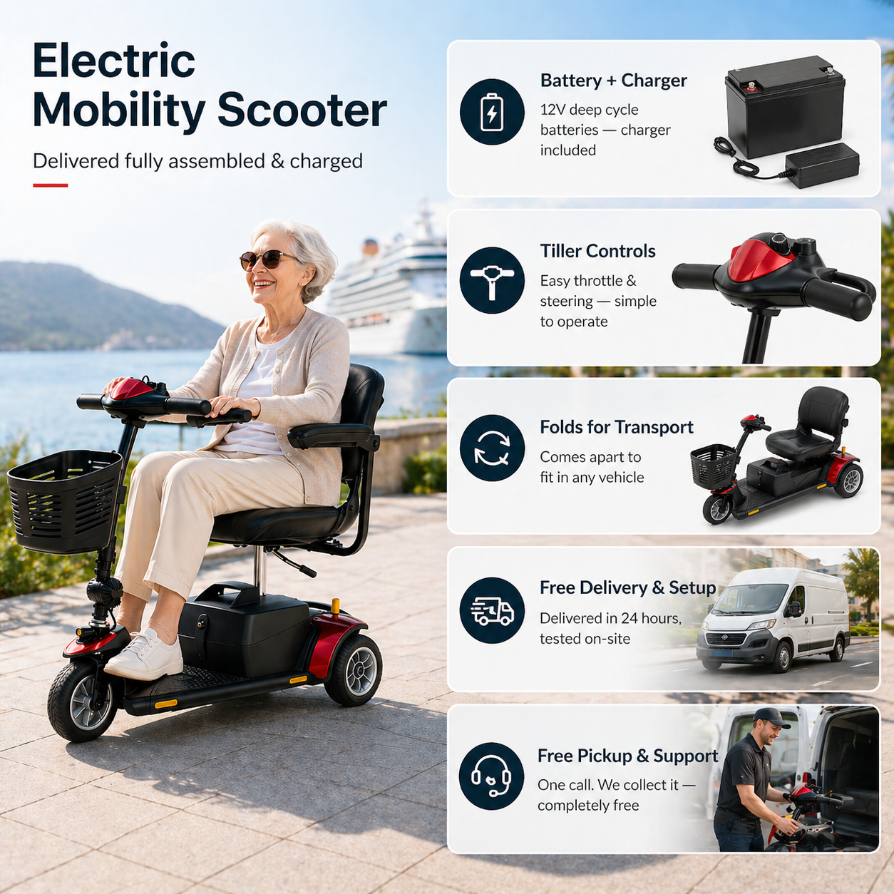 Lightweight Electric Mobility Scooter Rental