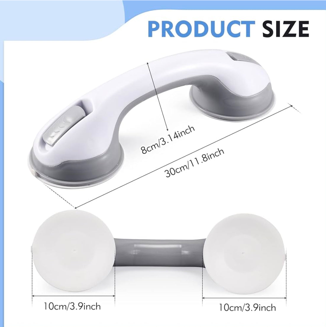 Suction Grab Bars for the Shower 12” Pair