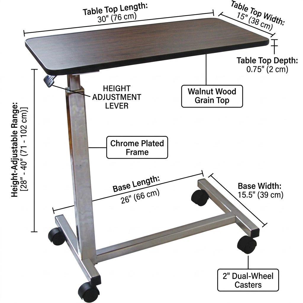 Hospital Style Over Bed Table
